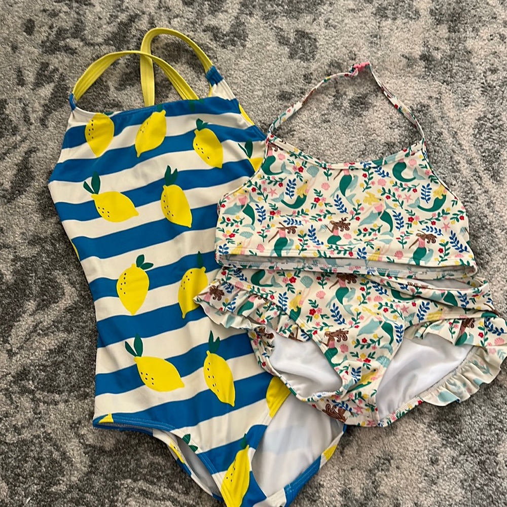 Mini Boden size 11-12 one piece and 2 piece bathing suit